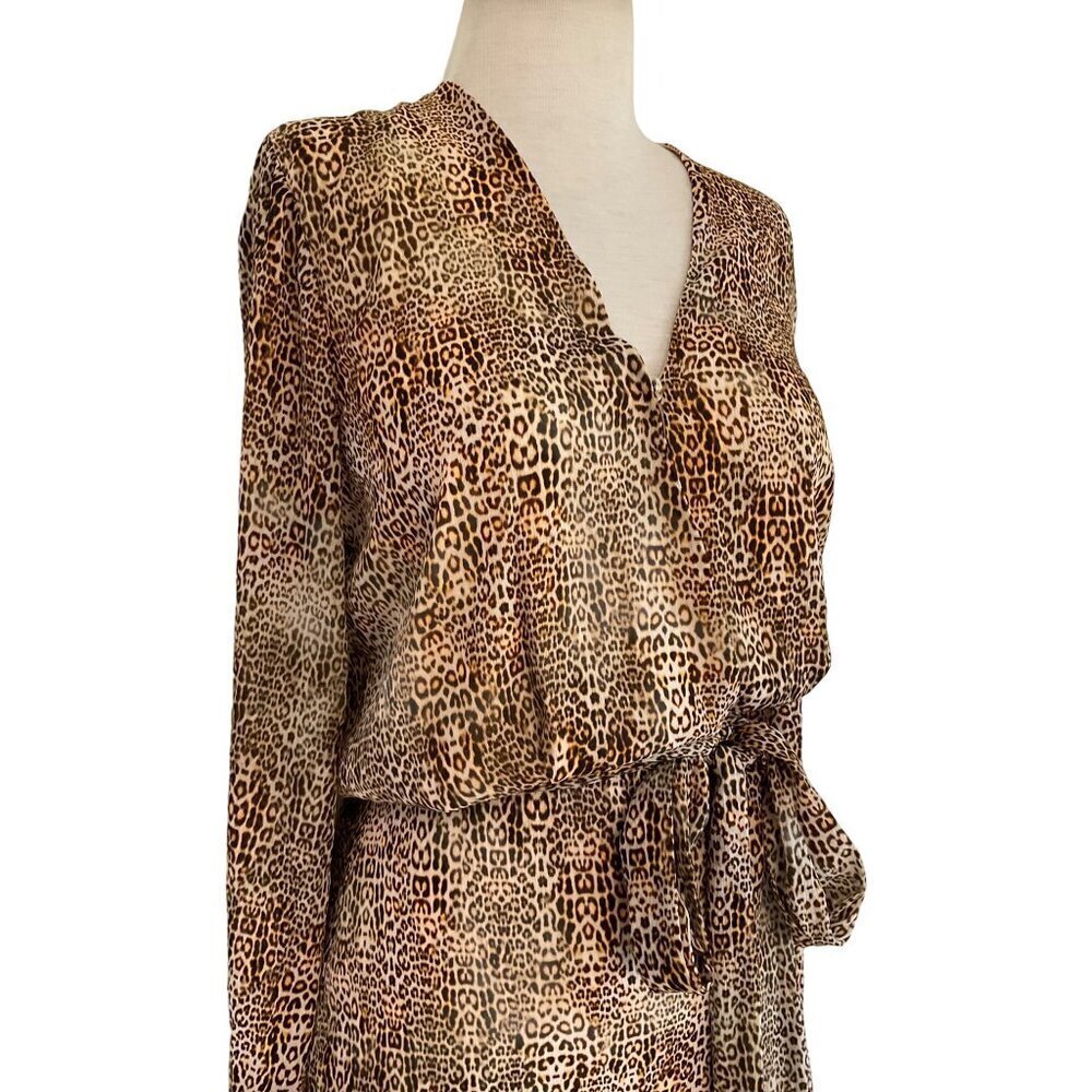 Alexis Dula Dress in Animal Print XSmall New Womens Faux Wrap Mini - Picture 5 of 16